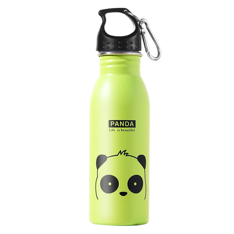 Kids Stainless Steel Straw Water Bottle Cartoon Portable Bottle