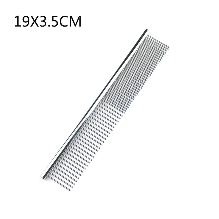 Stainless Steel Dog Comb Long Thick Hair Fur Removal Grooming Dematting Tool