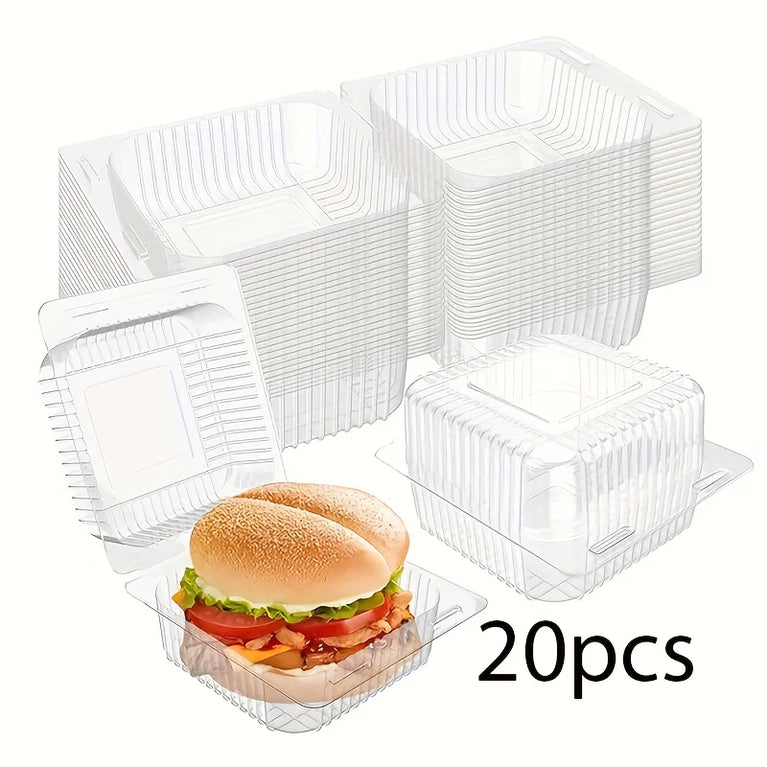 20PCS TRANSPARENT CAKE SLICE BOX FOOD STORAGE CONTAINER FOR BAKERY PARTY WEDDING BIRTHDAY