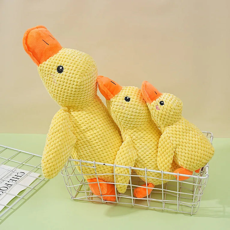 Plush Sleeping Duck Dog Toy Squeaky Chew Toy for Training Fun