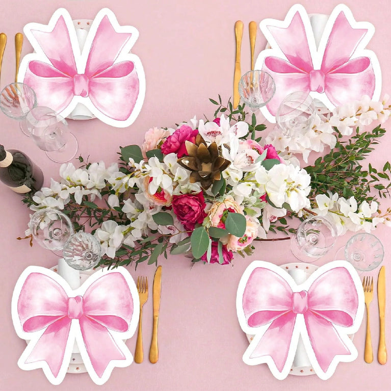 Pink Bow Disposable Party Napkins Soft Absorbent Table Napkins