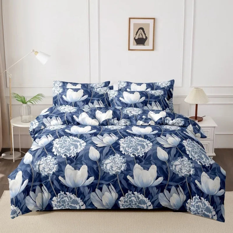 3-Piece Printed Brushed Duvet Cover Set | Soft & Breathable Bedding Collection