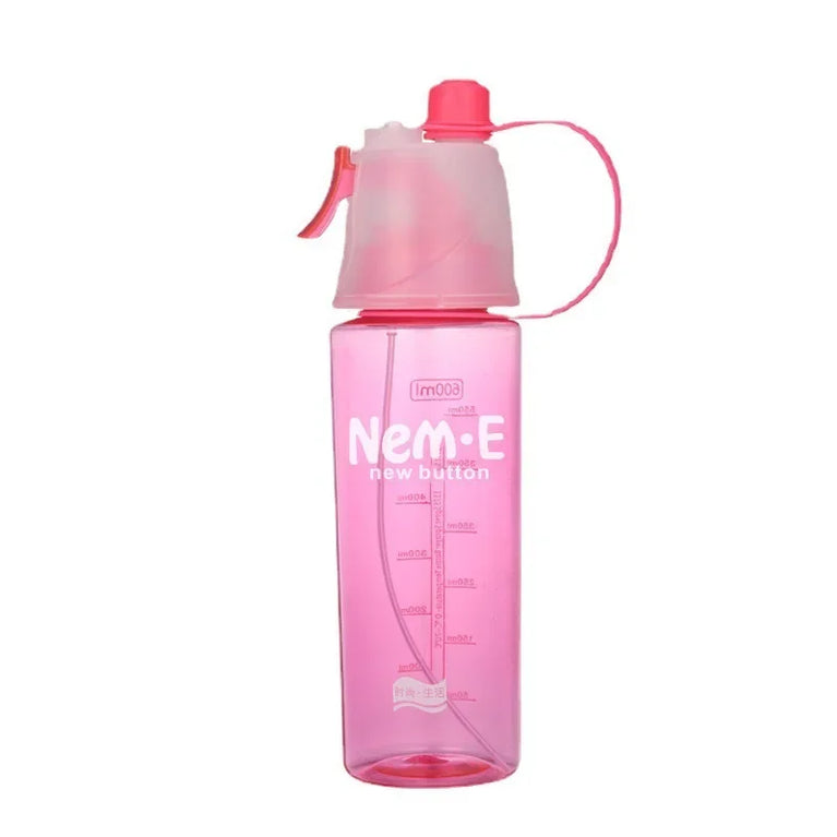 600ML Sports Spray Water Bottle Mist Cooling Gym Hiking Bottle