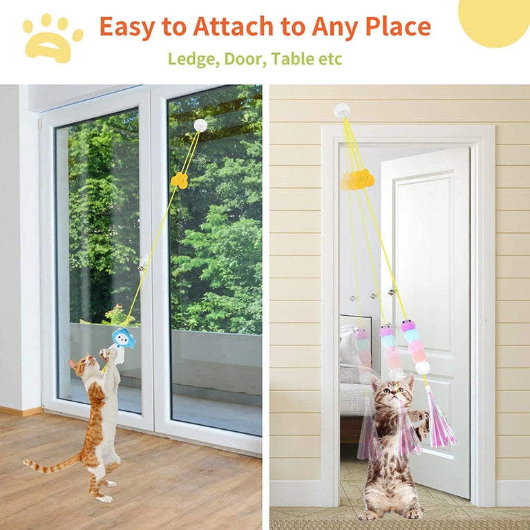 Door Hanging Cat Toy Elastic Rope Teasing Swing Interactive Fun