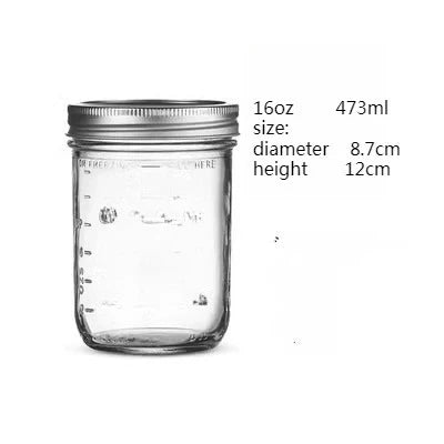 Wide Mouth Mason Jars with Lids Glass Food Storage Container for Meal Prep