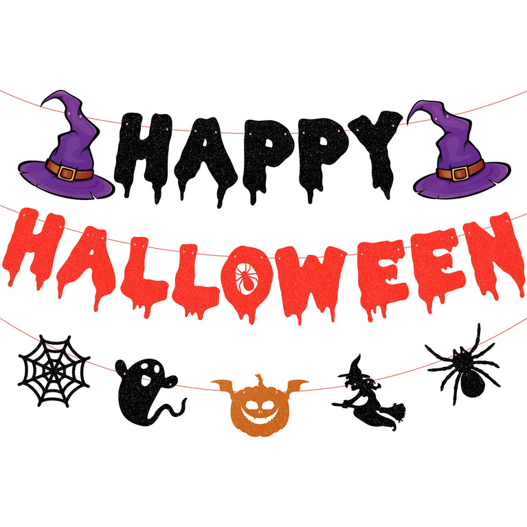 Halloween Spider Web Disposable Tableware Set Black Plates Cups Napkins Party Decoration