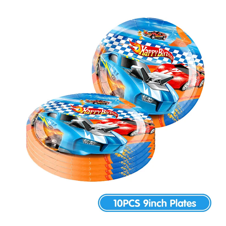Happy Birthday Wheels Racing Car Party Disposable Tableware Set for Kids Celebration