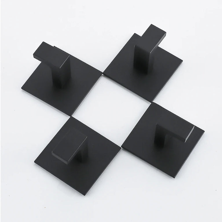 Black Self-Adhesive Wall Hooks For Hanging Keys Clothes Hanger Door Metal Robe Hook Coat Rack Towel Holder Bathroom Accessories