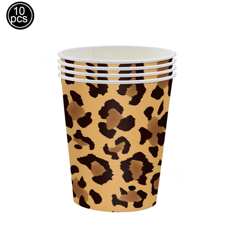 Leopard Print Birthday Party Disposable Tableware Set-Animal Theme Decor