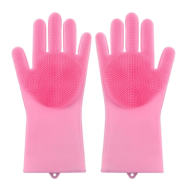 Silicone Pet Grooming Gloves | Hair Remover & Bath Scrubber