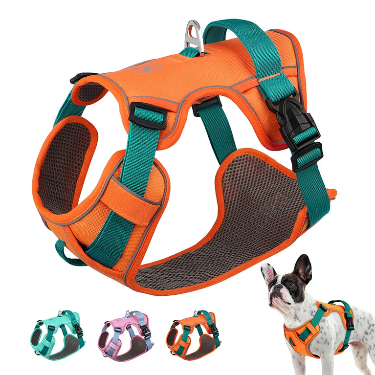 Mesh Breathable Reflective Nylon Dog Harness Adjustable Training Vest For Dogs