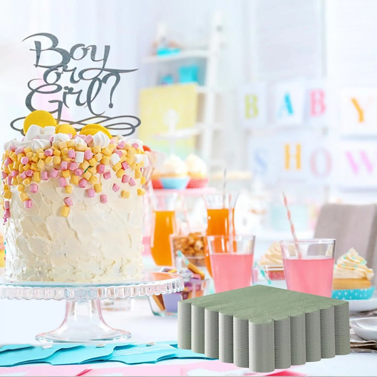 50PCS COCKTAIL SCALLOPED EDGE DISPOSABLE PAPER NAPKINS 5X5 INCH DINNER WEDDING PARTY