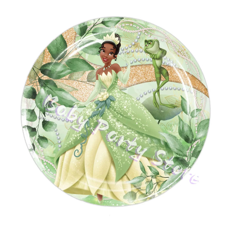 Frog Tiana Princess Party Disposable Tableware Set for Kids Birthday Decoration