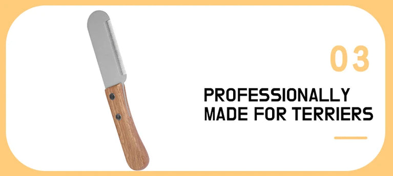 Pet Stainless Steel Wooden Handle Stripping Knife Dog Grooming Tool
