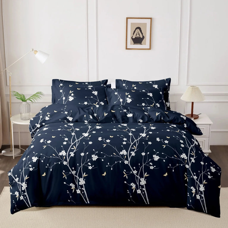 3-Piece Printed Brushed Duvet Cover Set | Soft & Breathable Bedding Collection