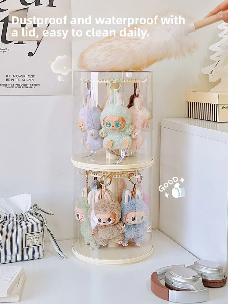 Modern Minimalist Rotating Display Case | Large Capacity Toy & Jewelry Organizer