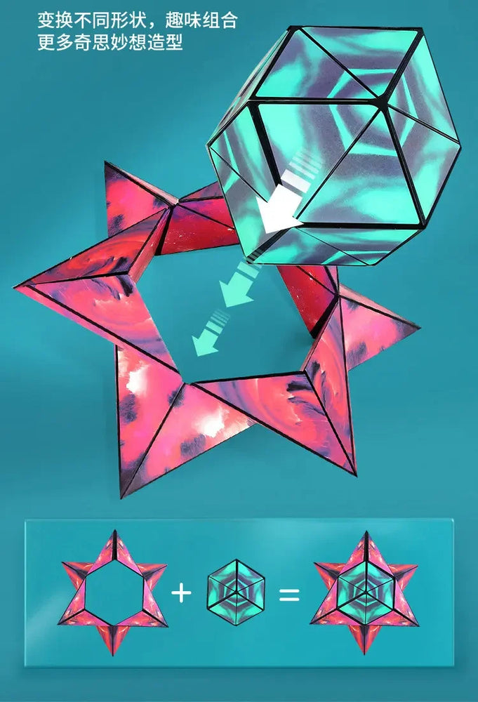 Changeable Magnetic Geometry Cube | 3D Anti-Stress Shape-Shifting Puzzle