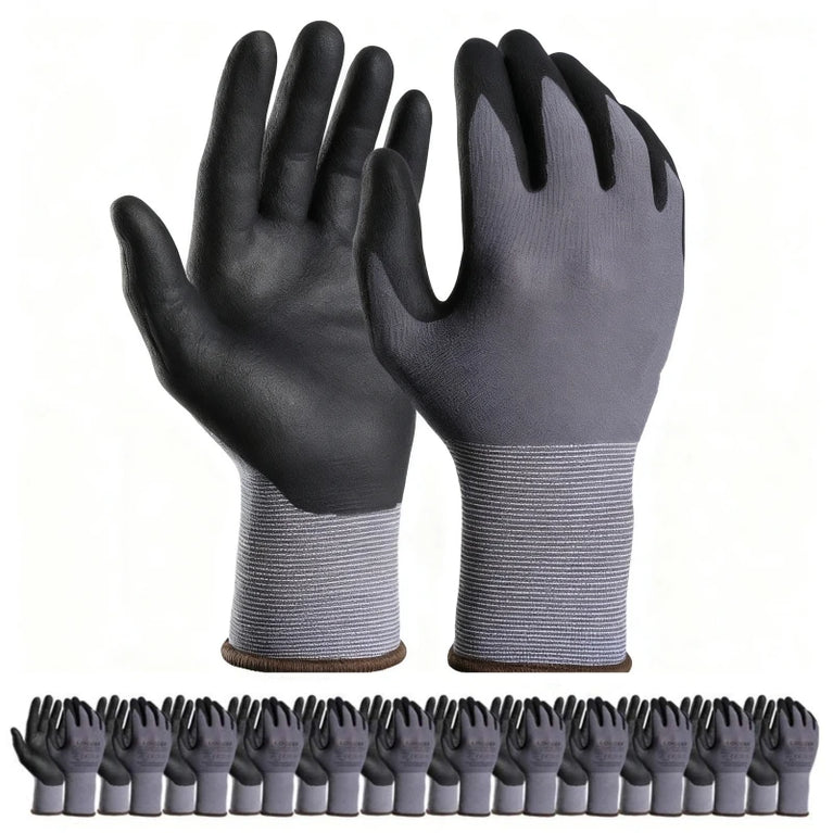 Microfoam Nitrile Gardening Gloves Touchscreen Grip Heavy Duty