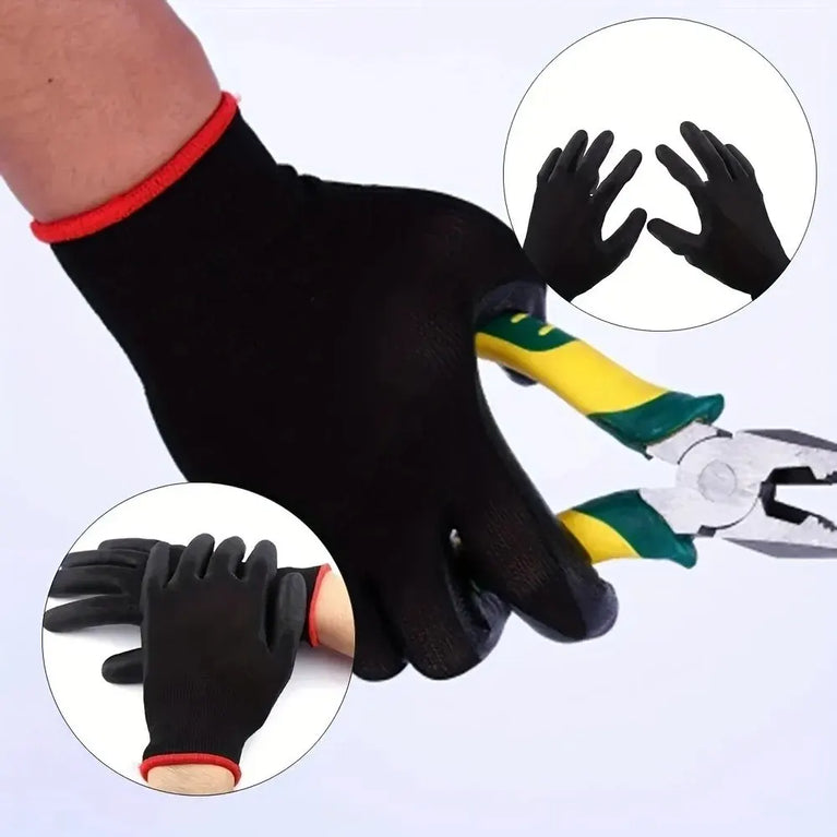 10 Pairs PU Safety Work Gloves Anti Slip Wear Resistant Gardening Woodworking Gloves PU200B