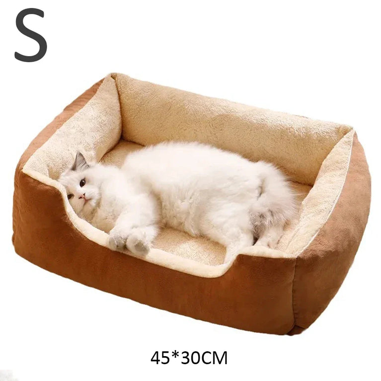 Soft Plush Cat Bed Cushion Basket House for Cats