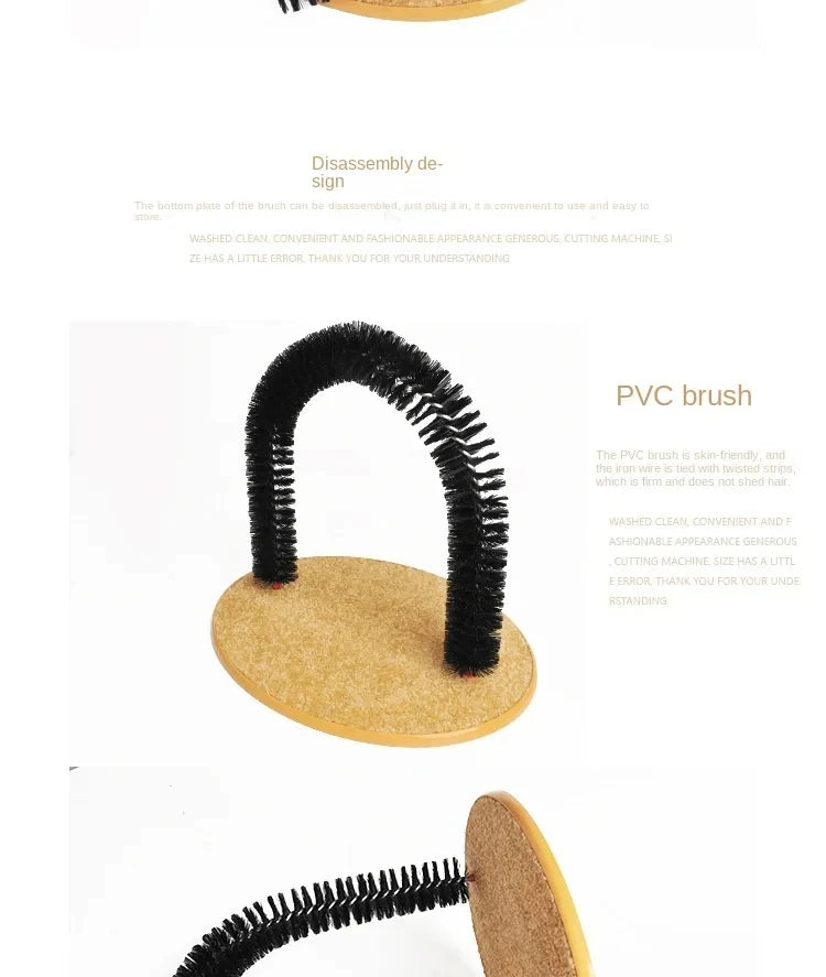 Cat Self Grooming Arch Massage Brush Scratching Tunnel Interactive Cat Toy Set