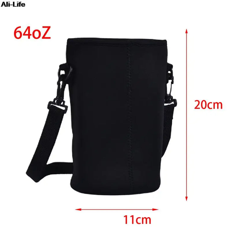 1000ML Neoprene Water Bottle Carrier Bag With Shoulder Strap Insulated Bottle Cover Pouch Holder Travel Outdoor Sport Sleeve