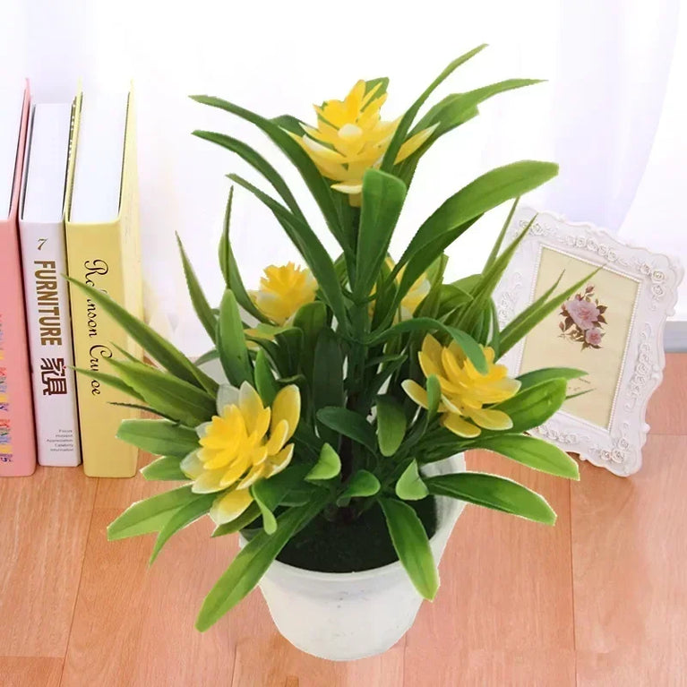 5-Head Miniature Lotus Simulation Bonsai | Creative Desktop Floral Decoration