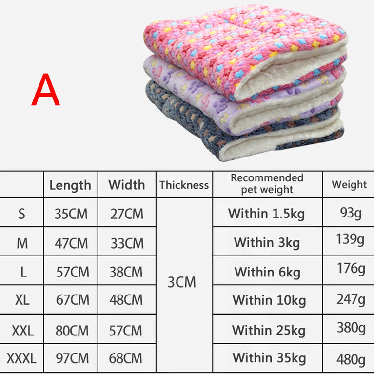 Flannel Pet Mat Dog Bed Cat Bed Thicken Sleeping Mat Cooling Heating Pad for Cats & Pets Comfort Rug