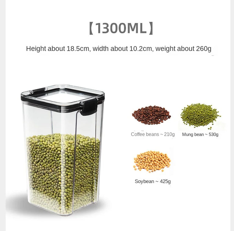 Plastic Food Containers with Lids Large Capacity Airtight Storage Jars