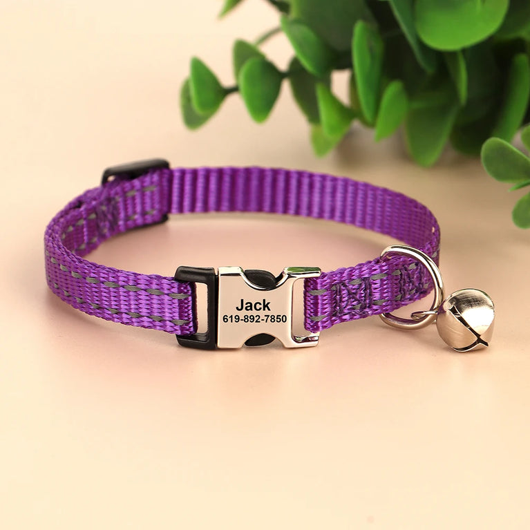 Cat Collar Free Personalized Kitten Collar Engraved Antilost Adjustabl