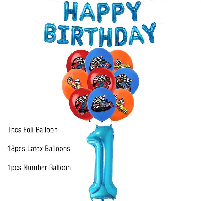 Happy Birthday Wheels Racing Car Party Disposable Tableware Set for Kids Celebration