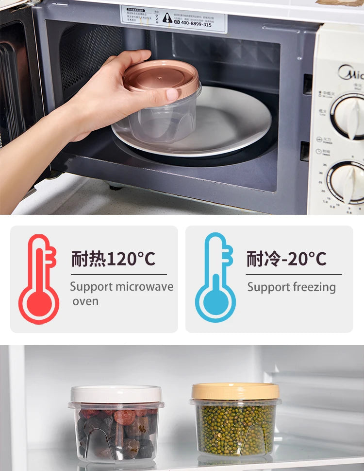 8 Pcs 500ml Food Storage Containers for Refrigerator Organization