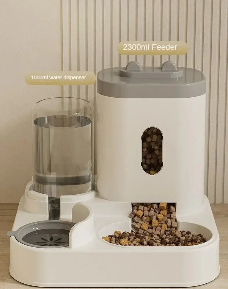 Automatic Cat Dog Feeder Bowl Water Dispenser Large Capacity