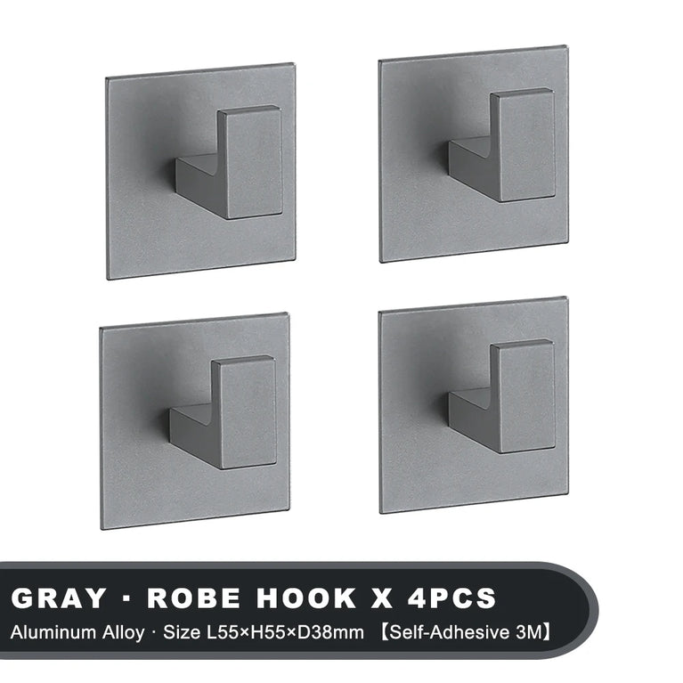 Black Self-Adhesive Wall Hooks For Hanging Keys Clothes Hanger Door Metal Robe Hook Coat Rack Towel Holder Bathroom Accessories