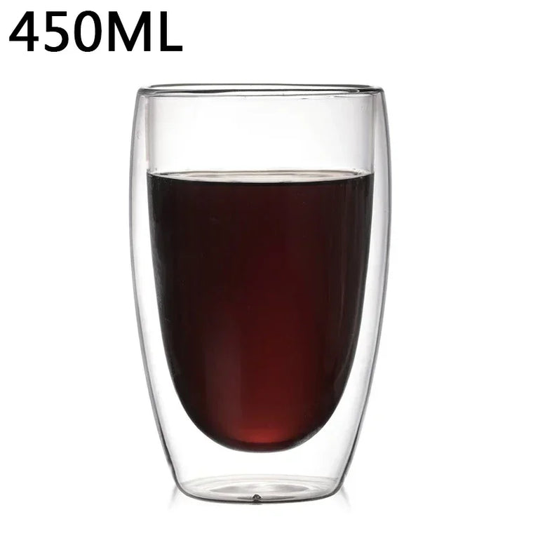 Double-Wall Borosilicate Glass Cup | Heat-Resistant Insulated Drinkware