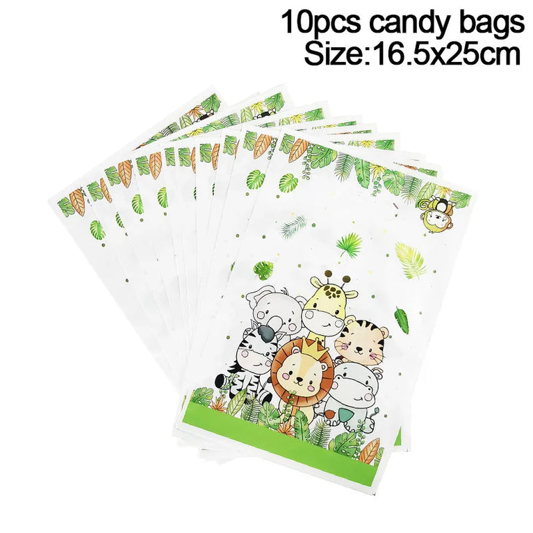 Wild One Animals Jungle Safari Birthday Disposable Tableware Set