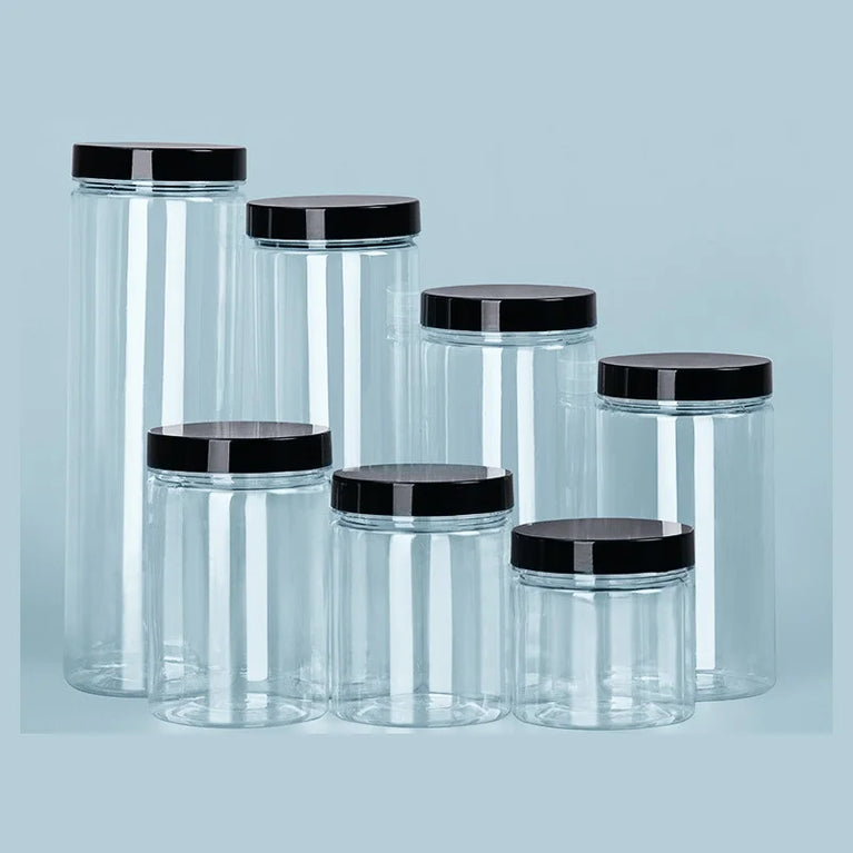 Black Lid Wide Mouth Circular Plastic Storage Bucket Airtight Food Container