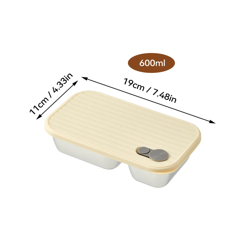 Portable Large Capacity Sealed Bento Lunch Box Stainless Steel Fruit Salad Food Container