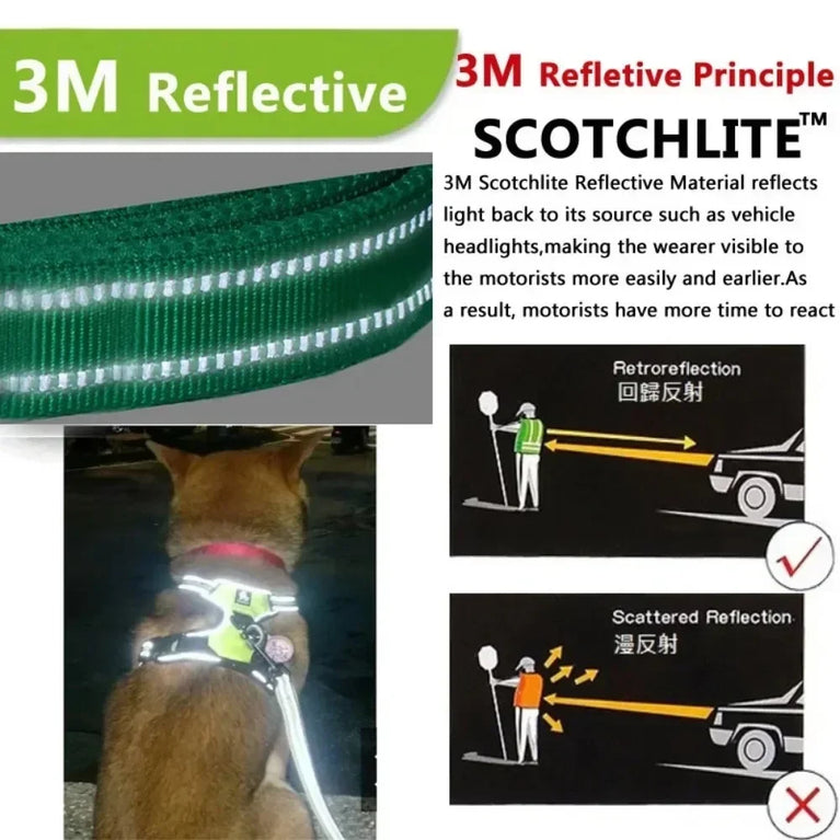 Reflective Adjustable Dog Harness Breathable No Pull Vest ChestStrap