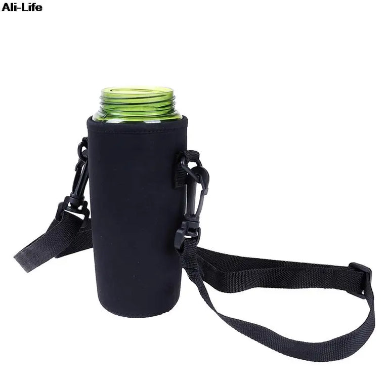 1000ML Neoprene Water Bottle Carrier Bag With Shoulder Strap Insulated Bottle Cover Pouch Holder Travel Outdoor Sport Sleeve