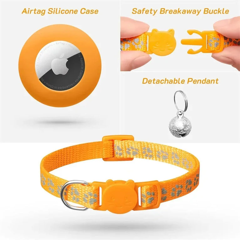 Airtag Cat Collar Breakaway Reflective Adjustable 7-12In GPS Collar