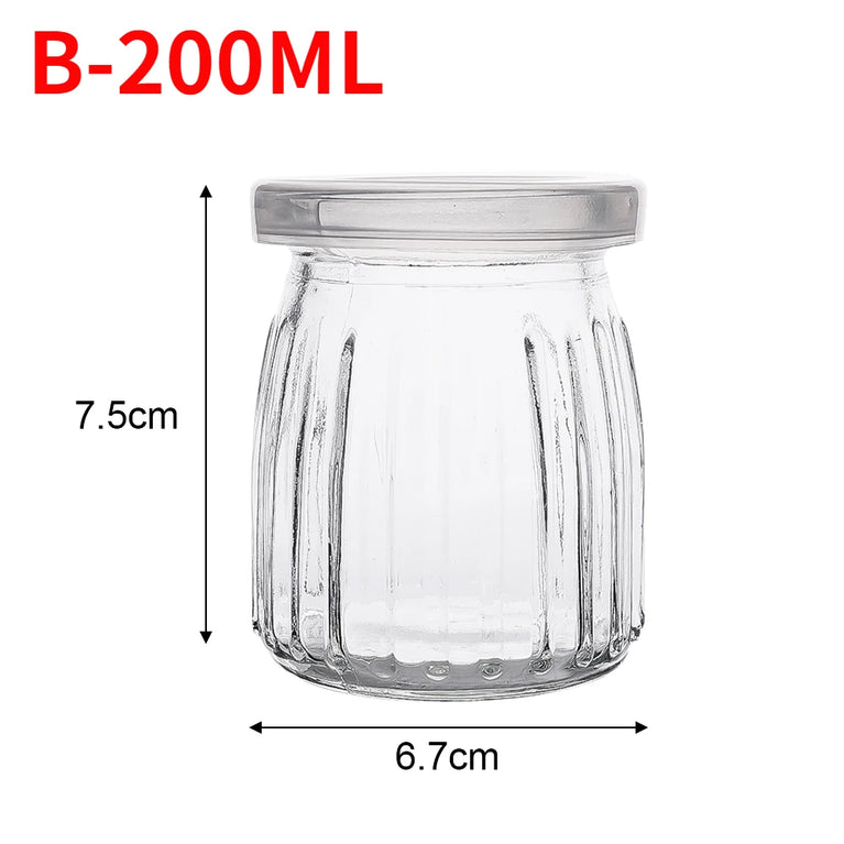 Glass Baking Bottles with Lid Yogurt Pudding Mini Food Storage Jar Container