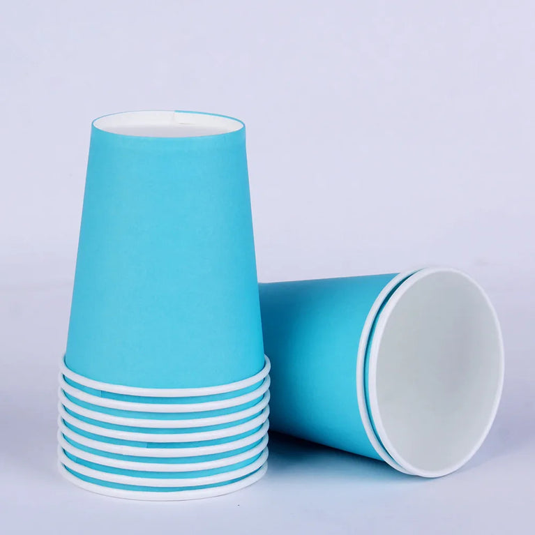 Solid Color Disposable Tableware Set Plates Cups Party Wedding Decoration Kit