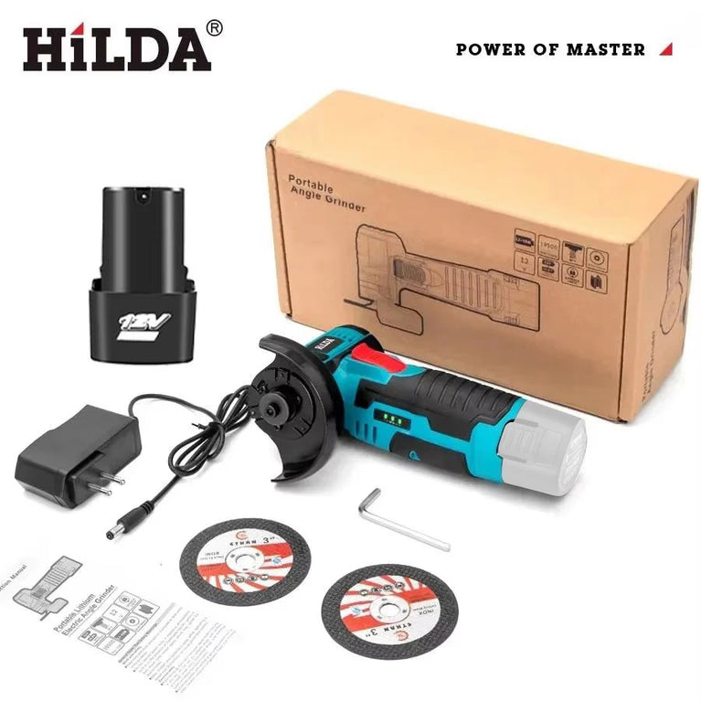 12V 3-Inch Mini Lithium Angle Grinder | Compact Cordless Polishing & Cutting Machine