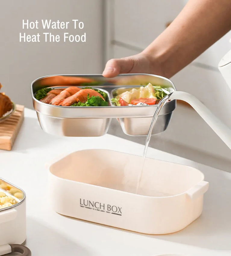 Stainless Steel 304 Thermal Lunch Box with Insulation Bag 1500ml