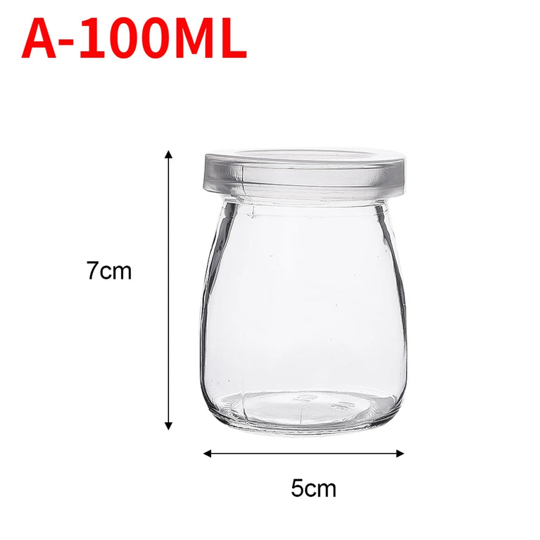 Glass Baking Bottles with Lid Yogurt Pudding Mini Food Storage Jar Container