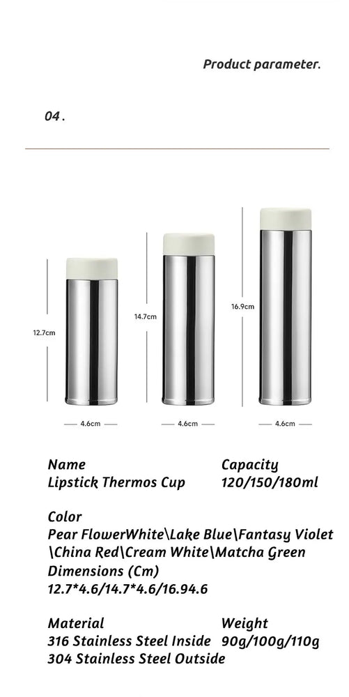 Mini 316 Stainless Steel Insulated WaterBottle Vacuum Flask 180ml