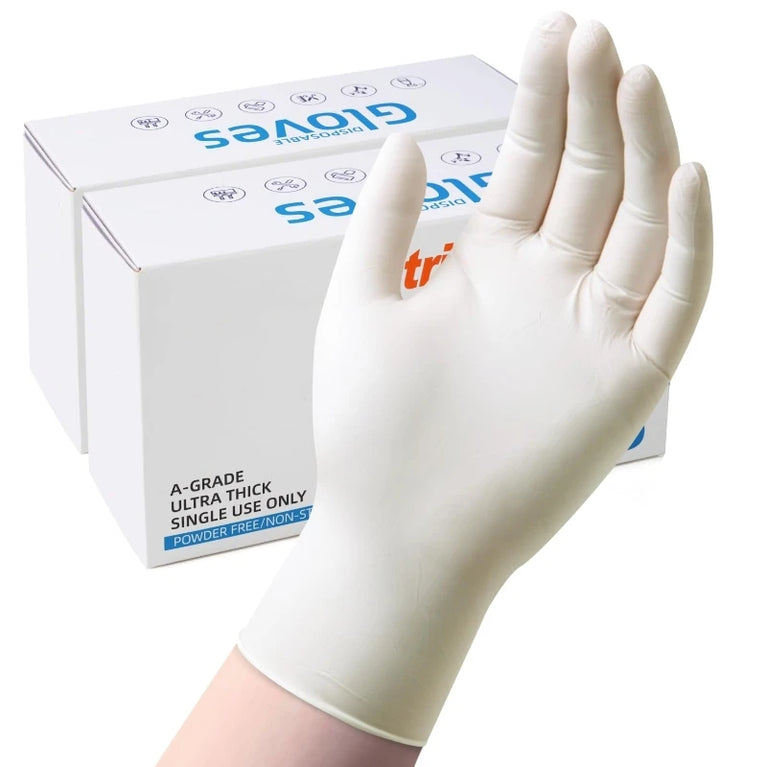 White Nitrile Disposable Gloves 4mil Food Grade Kitchen Work Gloves