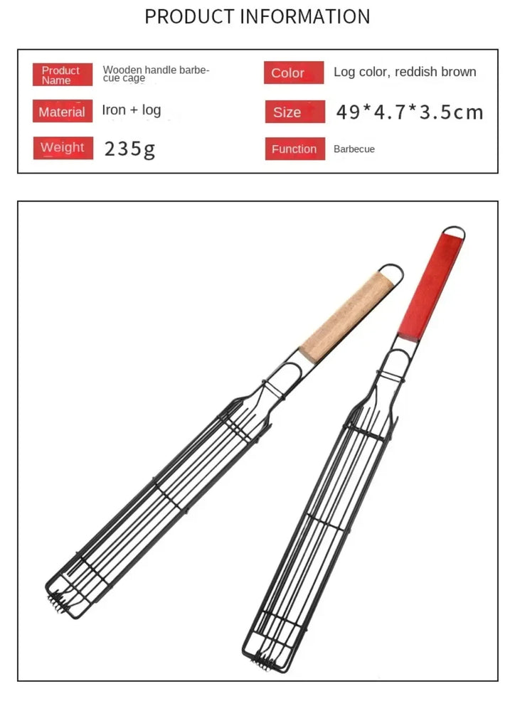 Mini Barbecue Hot Dog Cage | Stainless Steel Non-Stick Grill Basket