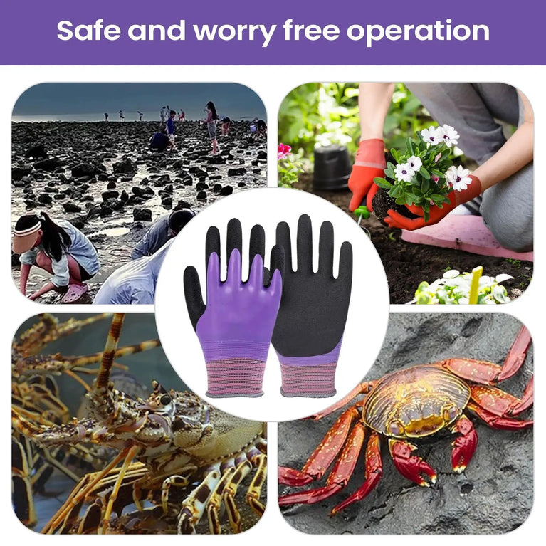 Waterproof Gardening Gloves Non Slip Elastic Protective Work Mitts